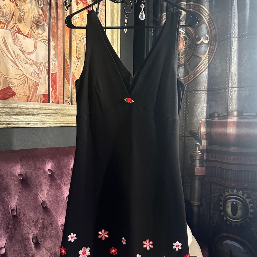 dELiA*s Black Dress with Floral Accents